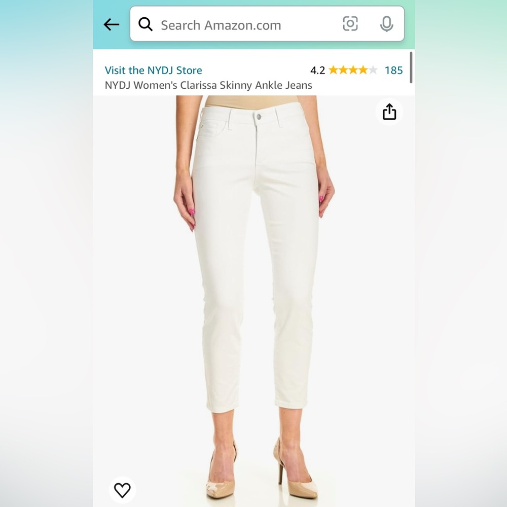 NYDJ Clarissa Ankle Jeans Optic White- New